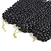 HVAXING 8 inch Short Marlybob Crochet Braiding Hair Extensions 3 Bundles Afro Kinky Curly Synthetic Spring Twist Hair Braids Low Temperature Fiber (Natural Black,1B)
