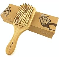 JewelryWe Bambus-Haarbürste – Antistatisch, Mit Massagekissen, Für Alle Haartypen, 22,5 Cm Lang