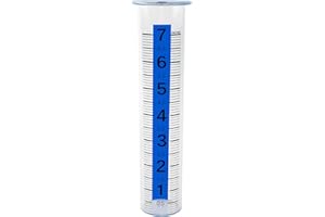 TBWHL Plastic Rain Gauge Replacement Tube 7" Easy to Read Freeze Proof Rain Gauges Outdoors Best Rated for Garden, Yard, Patio, 8.26 x 2.26 x 1.77 inches Cold Resistance Crack Resistance for Outdoor