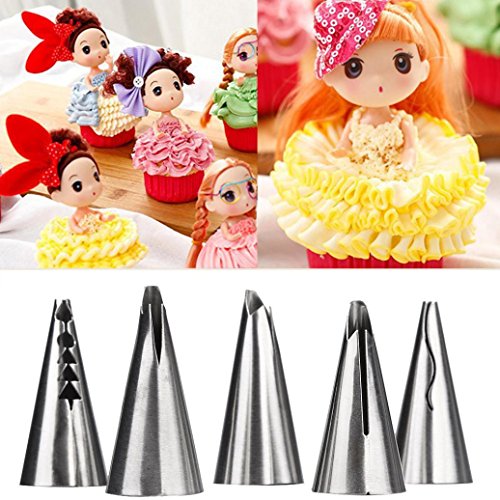 Click Here to See More Images VESNIBA 5x Icing Nozzles Baking Cake Cookie Tips Cupcake Piping Creative Decorative