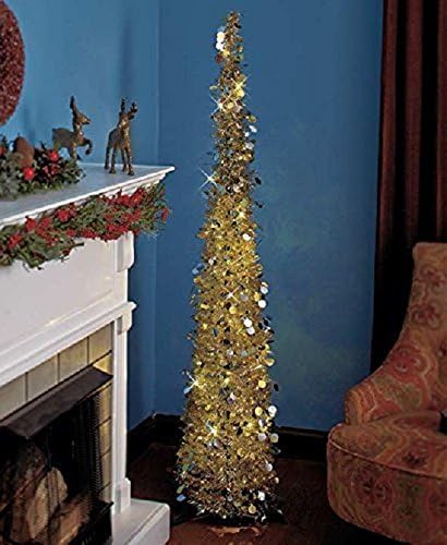 Amazon Com Getset2save 65 Lighted Christmas Trees Gold Silver Home Kitchen