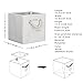 StorageWorks Polyester Storage Cube Box with Strong Cotton Rope Handle, Foldable Basket Organizer Bin, White, Bamboo Style, Medium, 3-Pack