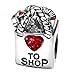 T50Jewelry To Shop Love Heart Mothers Day Red Birthstone Charms for Bracelets Wife Sister Mom Christmas Gifts