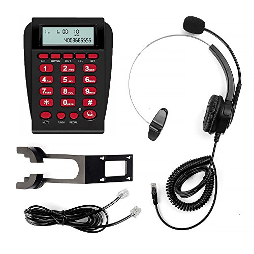 MCHEETA Call Center Phone Corded, Telephone with Headset for Call Center Office, with Hands-free Noise Cancelling Headset & Compact Dialpad - Thumbnail 5