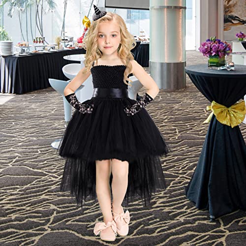 Girls Tutu Dresses Handmade Toddler Wedding Pageant Dresses Tulle Party Gown for Birthday,Christmas & Special Occasion (6 Years) Black