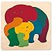 Hape Rainbow Elephant & Baby George Luck Wooden Layers Puzzle