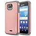 Kyocera Hydro Air, Kyocera Hydro Wave Case, RANZ Grey with Rose Gold Hard Impact Dual Layer Shockproof Bumper Case For Kyocera Hydro Wave C6740