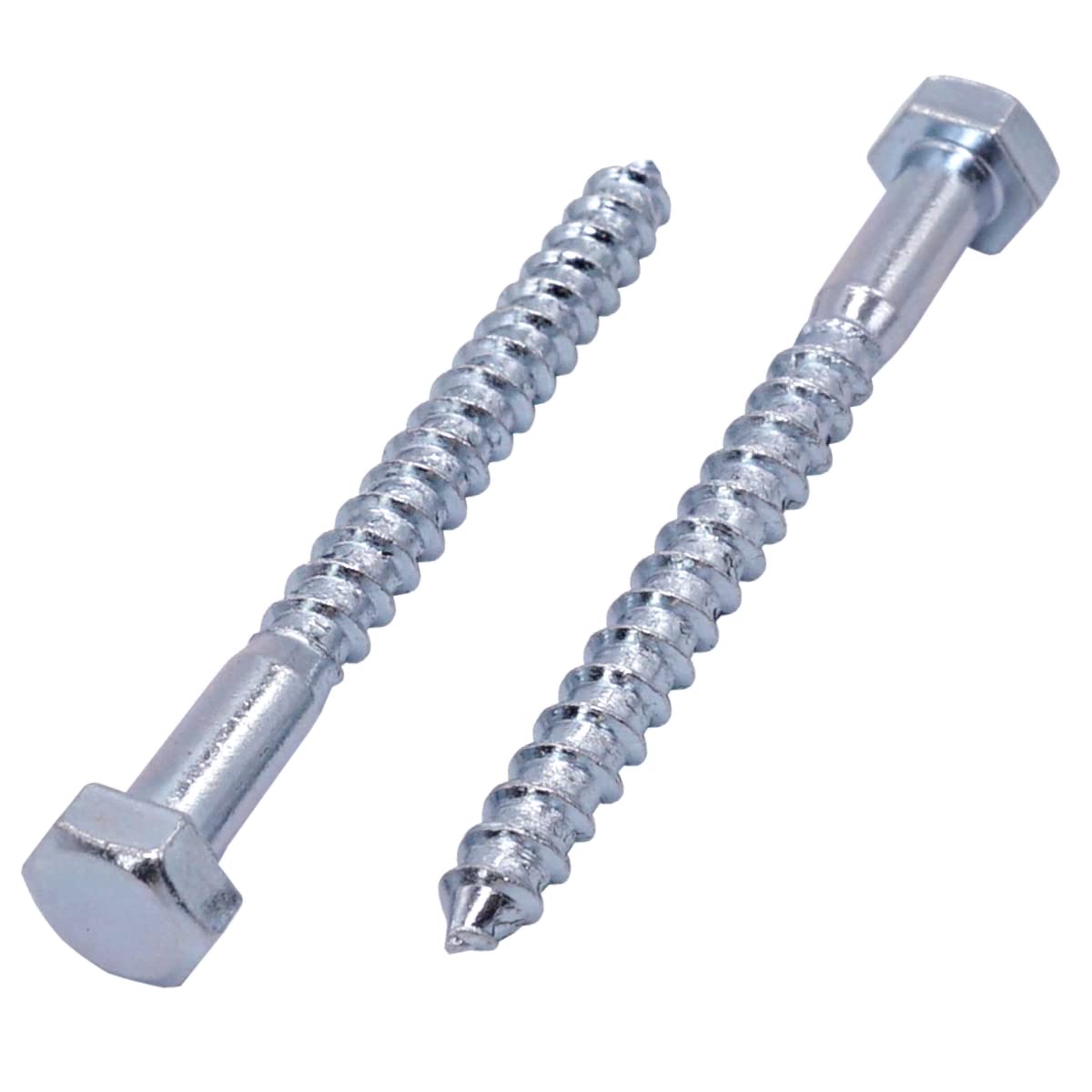 (Pack of 40 pcs) DIN 571 Zinc Plated Steel Hexagon Wood Screws M10 x 80 mm, Hex Screw, Lag Bolts, Hex Head, Coach Screws (40, M10 x 80 mm)