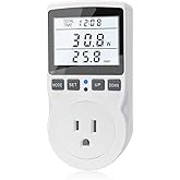 KETOTEK Watt Meter Power Meter Plug Electricity Usage Monitor, Energy Monitor with Backlight, Kilowatt Meter Socket Outlet, Voltage Amps Power Consumption Meter, Overload Protection