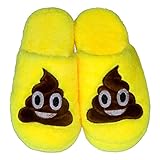 Imymax Unisex Emoji Cute Cartoon Slippers Warm Cozy Soft Stuffed Household Indoor Slippers (Label Size 36-37 = US4.5 - US6.5, Brown Poop)