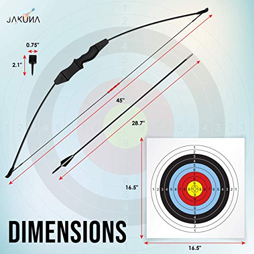 JAKUNA 45" Bow and Arrow Recurve Set for Youth Beginners Bow kit for