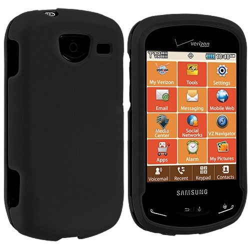 Importer520 Rubberized Hard Protector Case Cover for Samsung Brightside U380, Black