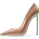 Qunvngutui Women's Pointed Toe Shallow Stiletto Heels 4.7 Inch Pumps Wedding Party Banquet Shoes