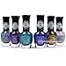 KLEANCOLOR NAIL POLISH 3D ADDICTION GLITTER TOP COAT LOT OF 6 COLORS KNP16 + FREE EARRING