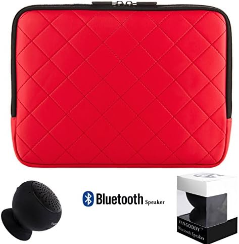 GUMMY Padded Sleeve Bag Case - Red For Samsung ATIV Tab / Series 7 / Smart PC Pro 11.6-inch Tablets + Black Bluetooth Suction Speaker