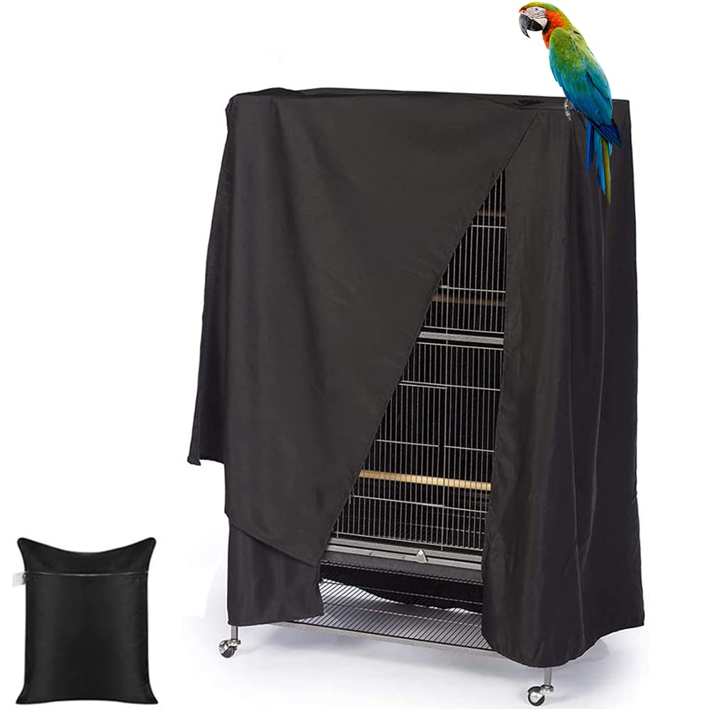 Skyour Bird Parrot Cage Cover Waterproof Sun UV Square Rolling Stand Birds Parrots Cages Covers Good Night Parrot Birdcage Protector Covers (41x27x48in)