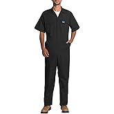 HISEA Coveralls for Men Short Sleeve, Mens Lightweight Mechanic Work Jumpsuit with Pockets, Stain & Wrinkle Resistant