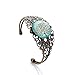 LUREME Vintage Jewelry Time Gem Series Antique Bronze Hollow Out Flower with Disc Open Bangle Bracelet (Life Tree)(06001828)