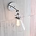 PERMO Single Sconce with Funnel Flared Glass Clear Glass Shade 1-Light Wall Sconce Wall Lamp (Chrome)
