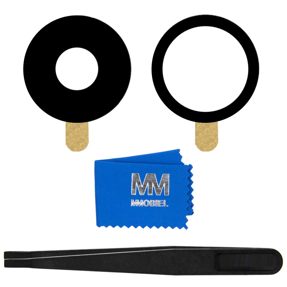 MMOBIEL Rear Camera Glass Lens Compatible with iPhone 11 2019 Camera Glass with Double Sided Adhesive Tweezers and Cloth Included – Black