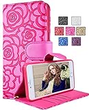 iPhone 6 Wallet Case, FLYEE iphone 6s Premium Vintage Emboss Flower Flip Wallet Shell PU Leather Magnetic Cover Skin with Detachable Wrist Strap Case for iPhone 6/6s 4.7