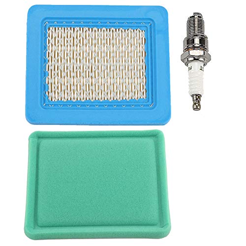 Coolwind 491588 491588S 399959 Air Filter Spark Plug Fits Briggs & Stratton 4101 5043B 5043D 5043H 5043K 491435 271933 30-927 John Deere LG491588JD PT15853