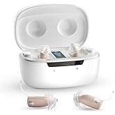 Ceretone Supermini OTC Hearing Aids for Seniors, Rechargeable, Invisible | Hearing Aids With INTRICON Chip, KNOWLES, Advanced Wind Noise Management, Auto Turn On/Off, 4 Sizes Soft Eartips (Beige)