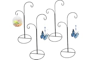 JEISLWYA Ornament Display Stand Holder Home Wedding Decoration Rack Hanging Glass Globe Pot Stand Iron Pothook Stand Terrarium Witch Ball(4pcs D)