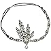 BABEYOND Art Deco 1920's Flapper Great Gatsby Inspired Leaf Medallion Pearl Headpiece Headband Black