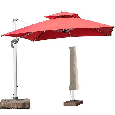 lkinbo patio umbrella OUTDOOR FURNITURE rising UV blocking LKINBO Cantilever Umbrellas on Abunda