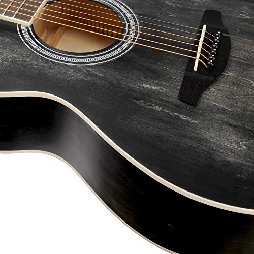 Acoustic Guitar WINZZ 40 Inches Cutaway Guitar Beginner Starter Bundle with Padded Bag, Stand, Tuner, Pickup, Strap, Picks