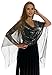 ShineGlitz Shawls and Wraps for Evening Dresses, Metallic Glitter Shawls for Women, Sparkling Wedding Black Silver Shawl Gift