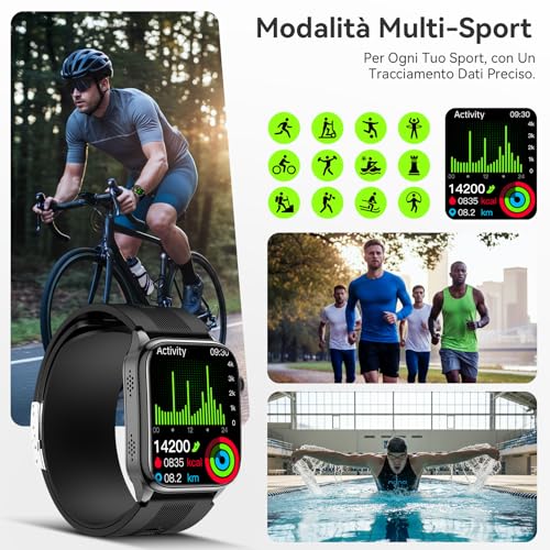 iSo Tech AMOLED Smart Watch for Men and Women with Blood Pressure and ECG, 2.06 Inches Smart Health Watch with Air Pump and Airbag, 24/7 Heart Rate Monitor Sleep SpO₂ Temperature HRV and Stress