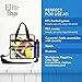 EliteBags Deluxe Clear Tote Bag w/Zipper and Shoulder Straps 12x12x6