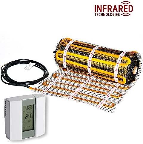 Electric Underfloor Heating Mat Kit 100w per m2 Warmset Gold Mesh Fußbodenheizung (2.0m2, Digital Thermostat)
