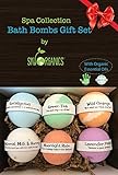 Spa Bath Bombs Gift Set by Sky Organics, 6x5oz Ultra Lush Huge Bath Bombs Kit, Best for Aromatherapy, Relaxation, Moisturizing with Organic & Natural Essential Oils -Handmade in USA Spa Fizzies