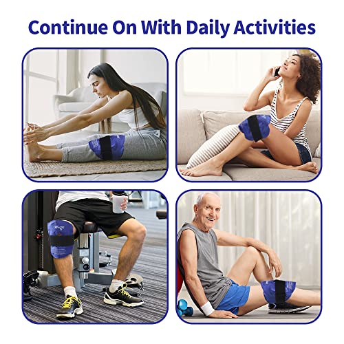 NEWGO Knee Ice Pack Wrap for Sports Injury, Reusable Gel Ice Pack for Knee | Hot & Cold Compress for Post Knee Surgery, Knee Joint Pain, Arthritis, Swelling, Meniscus Tear, ACL