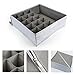 MEÉLIFE Foldable Fabric Underwear Organizer Bras Storage Box,Clothes Storage Drawer Basket Bins Containers with Lids Divider for Apparel Garments Socks Ties Scarves (Light Gray)