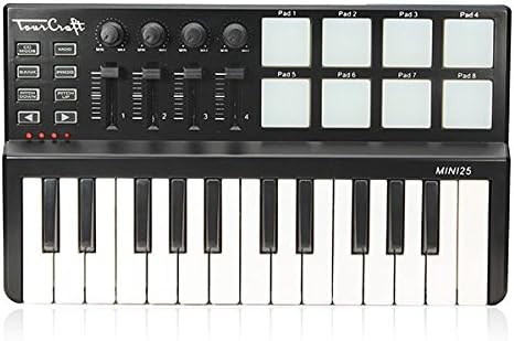 Tourcraft MINI 25 Keys Professional MIDI Keyboard Controller