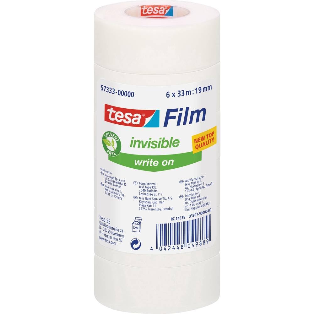 Tesafilm 6X Invisible Tape 33M x 19MM