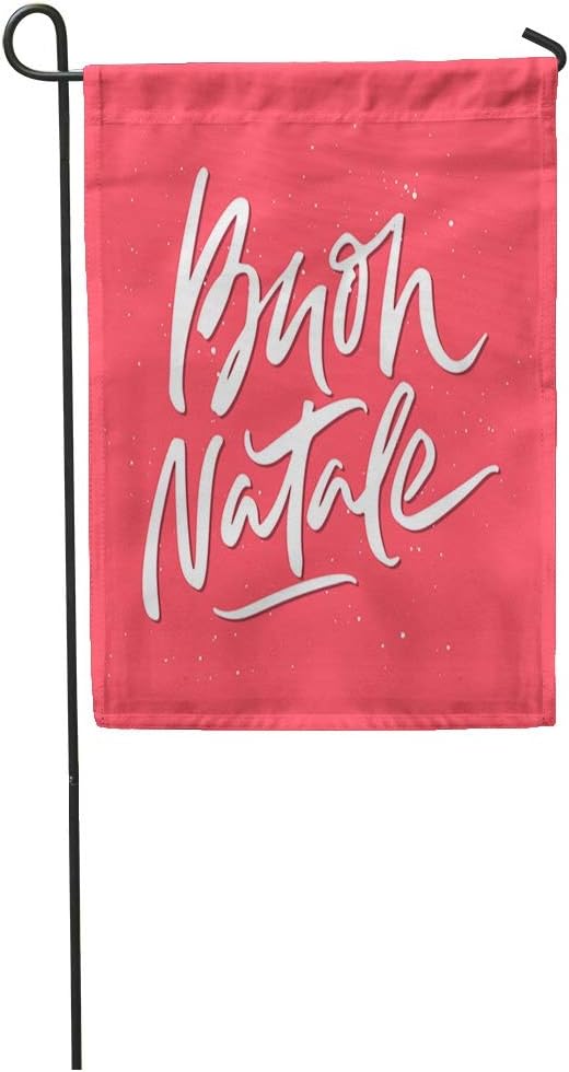 Buon Natale Yard Sign.Amazon Com Tarolo Decoration Flag Brush Phrase Buon Natale Have Merry Christmas In Modern Lettering Calligraphic Cartoon Thick Fabric Double Sided Home Garden Flag 12 W X 18 H Garden