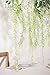 Ling's moment Artificial Greenery Foliage Garland 5.5FT, Real Touch 21pcs Mixed Plastic Hanging Basket Plants Vine Curtain - Eucalyptus Willow Fern Wisteria, for Wedding Backdrop, Mantel, Tablescape