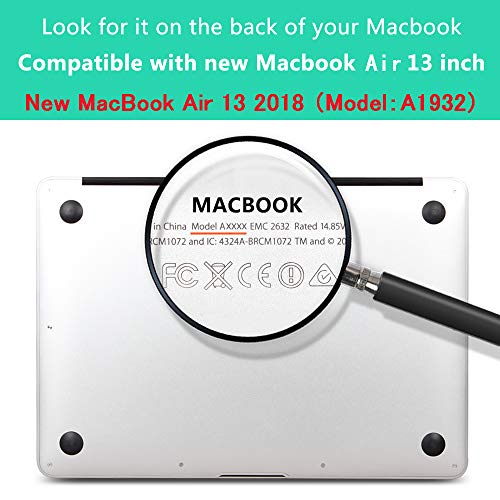 Batianda Painted Case for New MacBook Air 13 inch 2018 Release Model A1932 with Touch ID Retina Display Crystal Hard Laptop Shell with Keyboard Cover Dust Plug (Cherry Blossoms)
