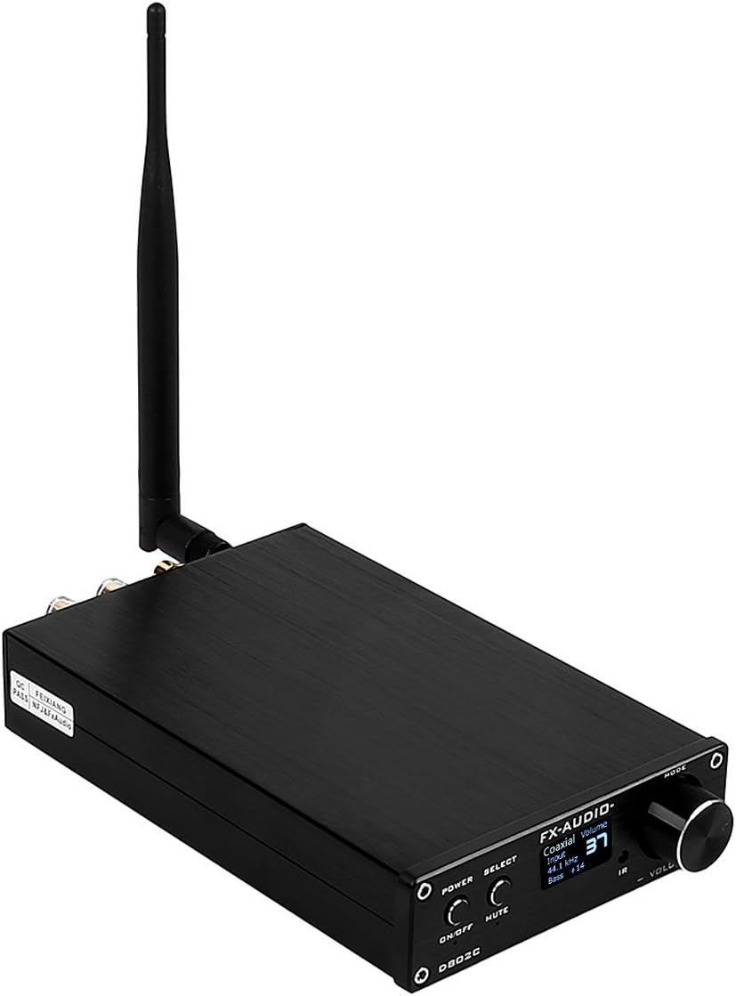 JouerNow FX D802C Digital Amplifier, 24 Bit 192KHz 2x80W, Bluetooth USB/AUX/Optical/Coaxial HIFI Stereo Amp, Remote Control Black