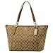 COACH SIGNATURE AVA SHOULDER TOTE KHAKI / SADDLE