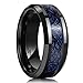 King Will Dragon Men's 8mm Blue Carbon Fiber Black Celtic Dragon Tungsten Carbide Ring Wedding Band