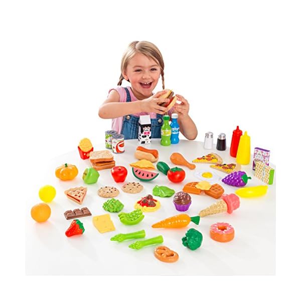 KidKraft 65-teiliges Spielzeug-Lebensmittel Spielset für Kinderküche, Spielküche Zubehör, Spielzeug für Kinder ab 3 Jahre, 63510 – Bild 3