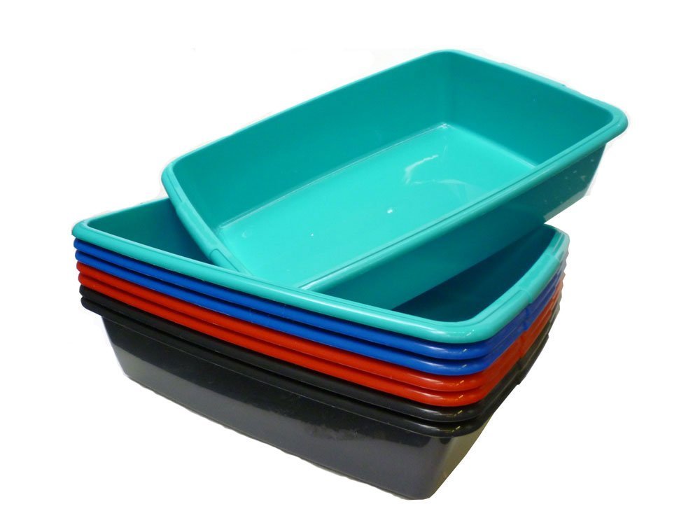 Whitefurze Plastic Cat Litter Tray, Large