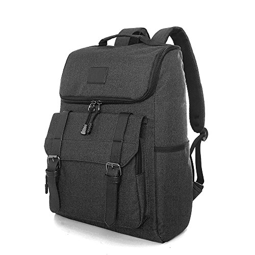 UGRACE Water Resistant Slim Lightweight Laptop Backpack Business Rucksack Casual Daypack for School Working Hiking,Large Capacity Travelling Backpack Fits up to 15.6Inch Macbook in Black (Best Rucksack For Travelling)