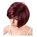 KRSI Short Pixie Cut Straight Bob Synthetic Wigs for Women Heat Resistant Costume African American Wigs with Bangs Natural Black Full Wigs That Look Real+Free Wig Cap